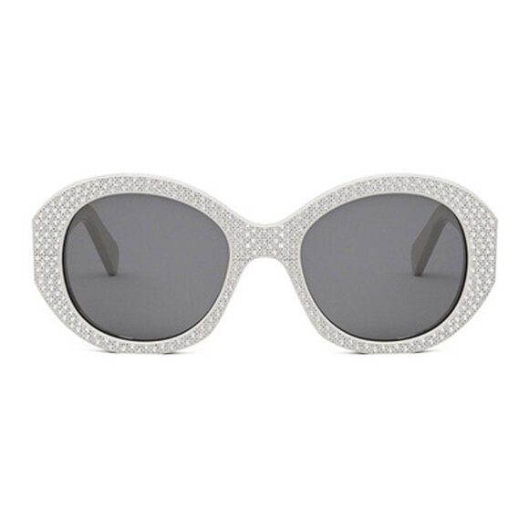 NEW CELINE WOMEN ROUND SUNGLASSES CELINE CL4240IS 25A SILVER GREY EYEWEAR - Picture 2 of 3